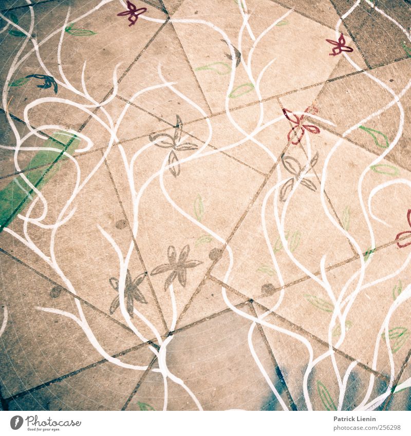 simple Kunst Gemälde Straße Wege & Pfade authentisch schön einzigartig nachhaltig wild weich Linie Blume Bodenbelag gezeichnet Farbfoto Außenaufnahme Experiment