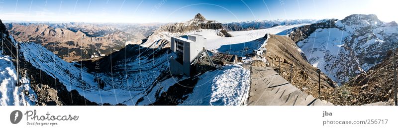 Glacier 3000 180° harmonisch Tourismus Ausflug Winter Schnee Berge u. Gebirge Sportstätten Skigebiet Natur Schönes Wetter Felsen Alpen Schneebedeckte Gipfel