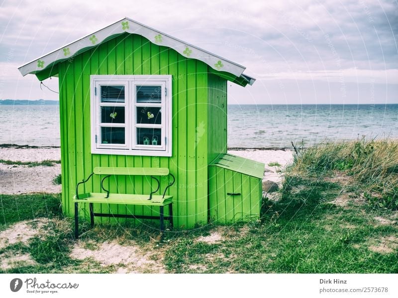 Strandhaus auf der dänischen Insel Ærø Ferien & Urlaub & Reisen Tourismus Ausflug Ferne Freiheit Sommerurlaub Meer Wellen Natur Landschaft Wolken Horizont Haus