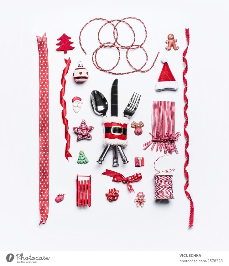 Rote Weihnachten Dekoration Sammlung auf weiß kaufen Stil Design Feste & Feiern Weihnachten & Advent Verpackung Dekoration & Verzierung Ornament Stimmung
