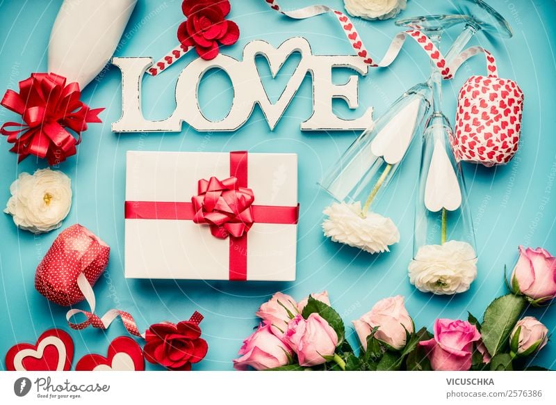 Geschenk und Liebe Symbole für romantische Feste Sekt Prosecco kaufen Stil Design Dekoration & Verzierung Party Veranstaltung Feste & Feiern Valentinstag