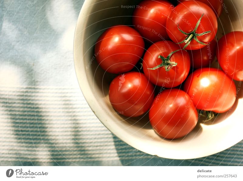 Tomaten Lebensmittel Gemüse Suppe Eintopf Ernährung Mittagessen Abendessen Bioprodukte Vegetarische Ernährung Geschirr Schalen & Schüsseln Natur blau grün rot