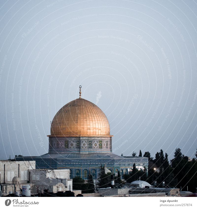 Felsendom Jerusalem Naher und Mittlerer Osten Israel Stadt Hauptstadt Stadtzentrum Menschenleer Dom Turm Bauwerk Gebäude Architektur Kuppeldach Sehenswürdigkeit