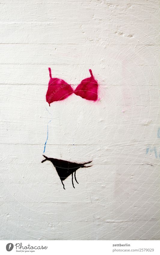 Bikini Diät Körper Figur Frau feminin Unterwäsche Wand Mauer Graffiti Grafik u. Illustration taggen Vandalismus beschmiert Straßenkunst Kunst Gemälde