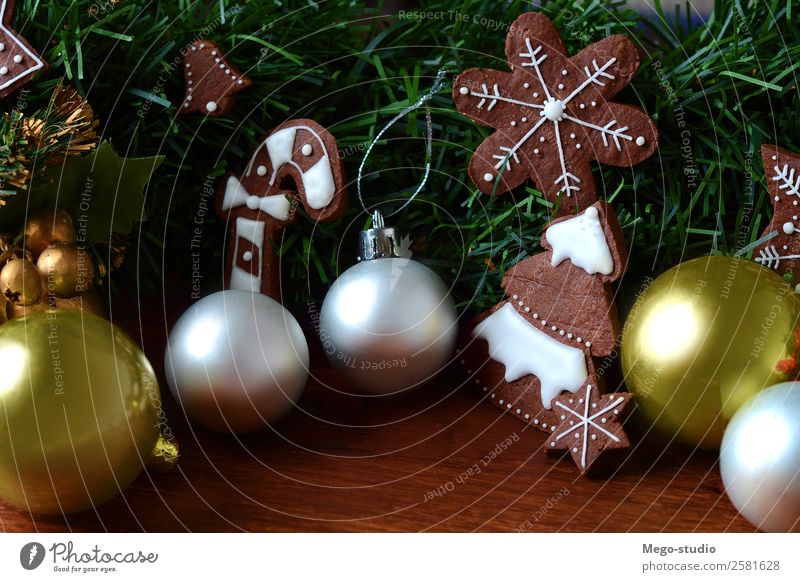 Weihnachtskekse Dessert Winter Dekoration & Verzierung Tisch Feste & Feiern Weihnachten & Advent Silvester u. Neujahr Baum Holz Ornament Schnur lecker grün