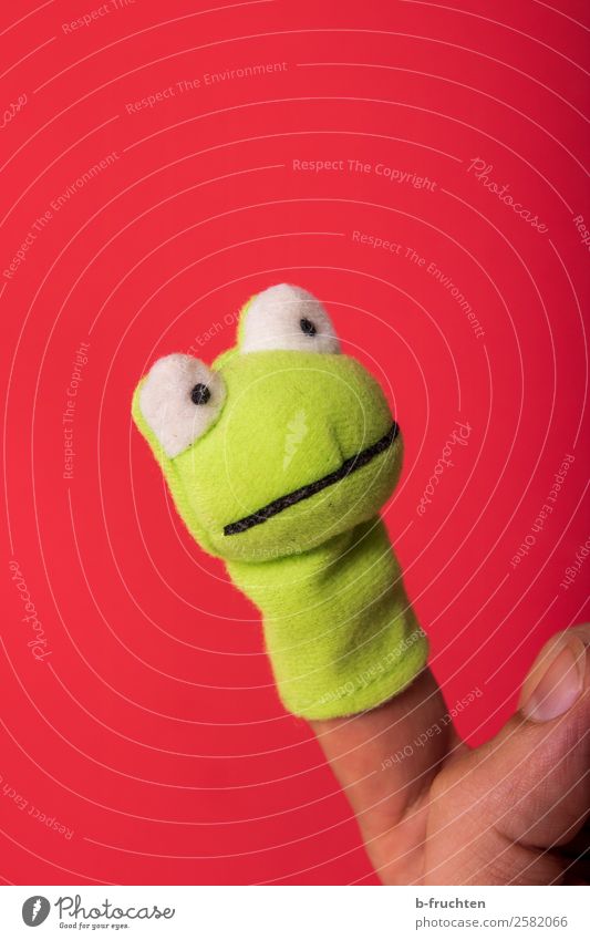 Sei kein Frosch II Gesicht Auge Finger Theaterschauspiel Schauspieler Puppentheater Stofftiere berühren festhalten Kommunizieren Spielen frech grün rot