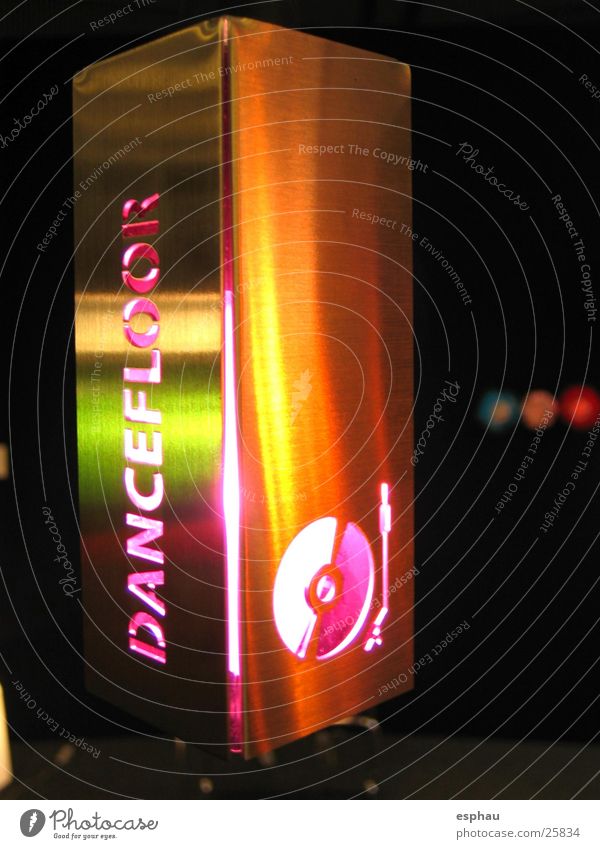 dancefloor Club Disco Bar Symbole & Metaphern Typographie Stil Plattenteller Party Foyer Schriftzeichen Dance Farbe turntabel