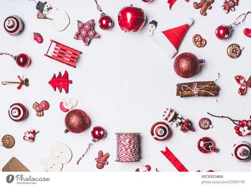 Rote Weihnachtsdekorations- und Geschenk Verpackungs Objekte kaufen Stil Design Winter Feste & Feiern Weihnachten & Advent Dekoration & Verzierung Zeichen
