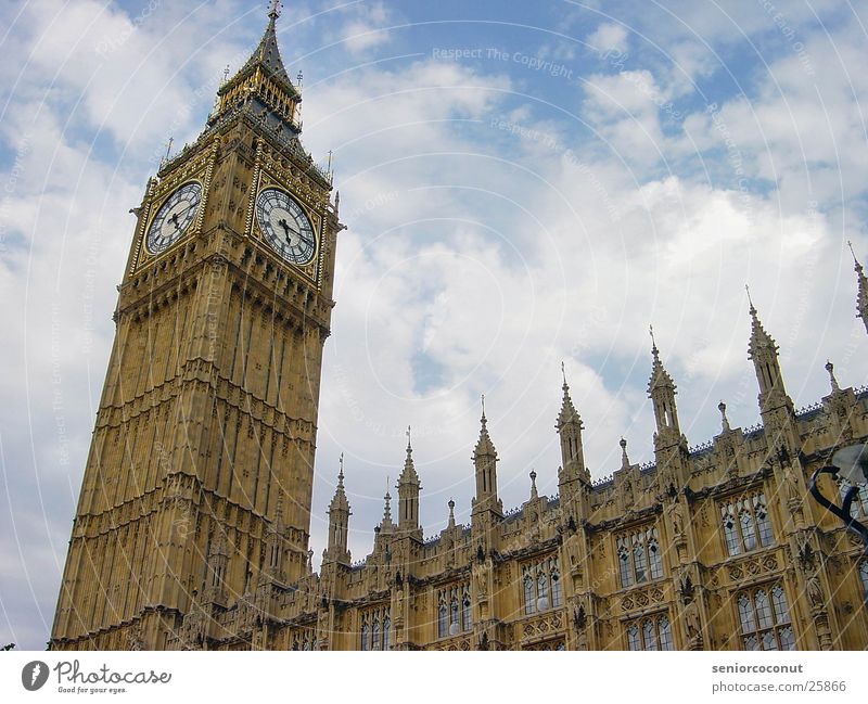 London - Big Ben Uhr Turmuhr Houses of Parliament Europa Vergangenheit Architektur