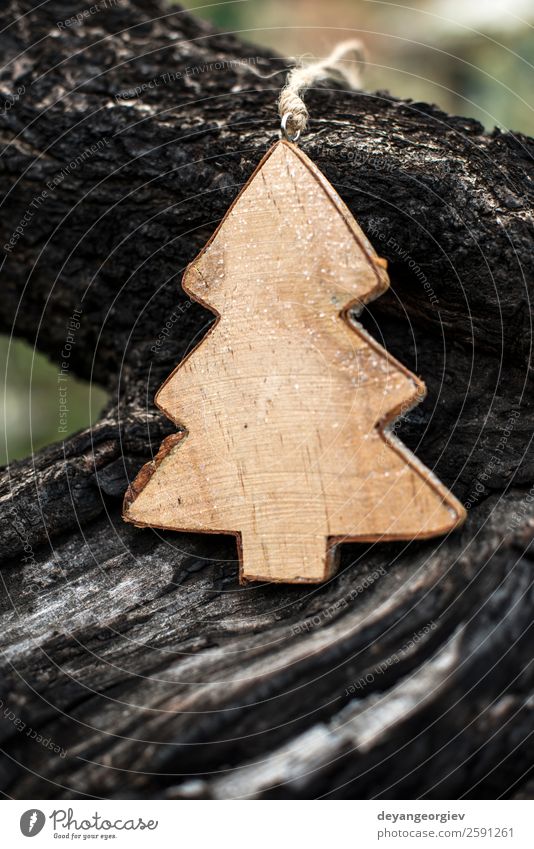 Weihnachts-Tannenform am Ast Design Winter Dekoration & Verzierung Feste & Feiern Weihnachten & Advent Natur Baum Papier Holz neu grün weiß Hintergrund