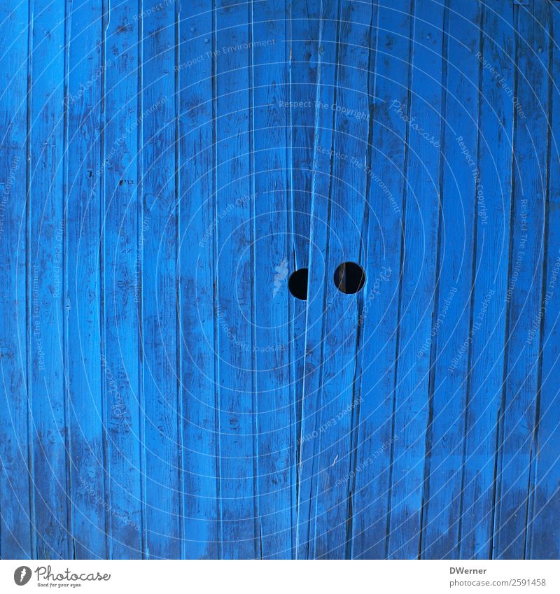 blaue Tür Häusliches Leben Wohnung Haus Hausbau Renovieren einrichten Industrieanlage Fabrik Ruine Tor Holz alt eckig hässlich retro schön Stadt Farbe Loch