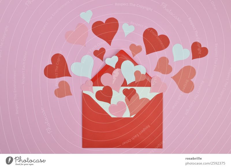 Liebesgrüße zum Valentinstag Feste & Feiern Hochzeit Einladung Verlobung Heiratsantrag Liebeserklärung Papier Sammlung Briefumschlag Herz Fröhlichkeit Glück