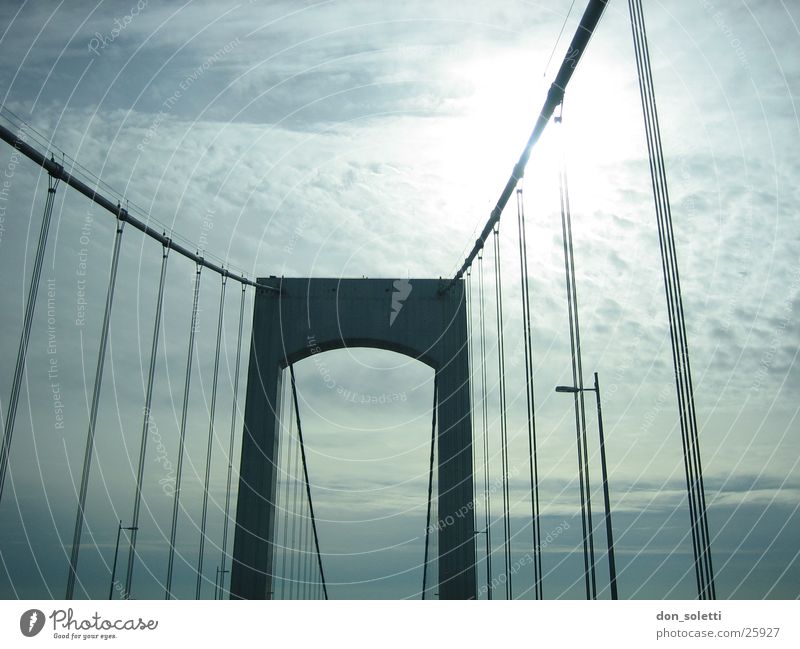 NYC Bridge blenden Hängebrücke Brücke Sonne Himmel