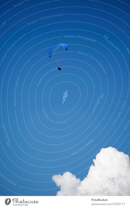 #A# Paragliding 1 Mensch ästhetisch Gleitschirmfliegen Freiheit Höhe Freizeit & Hobby Überflieger Erfolg Erfolgsaussicht blau Himmel hoch Extremsport Fallschirm