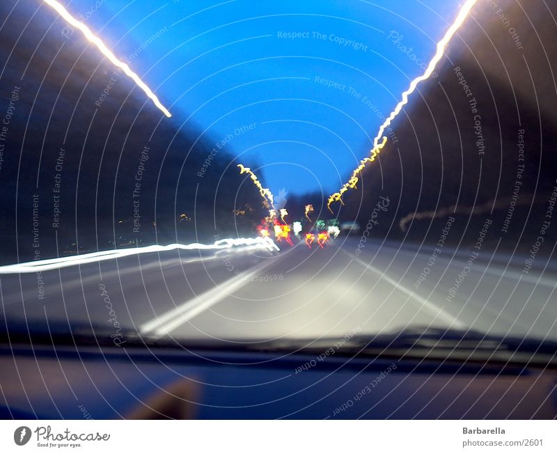 Lichtstreifen Autofahren Abend Dämmerung Fototechnik Bewegung