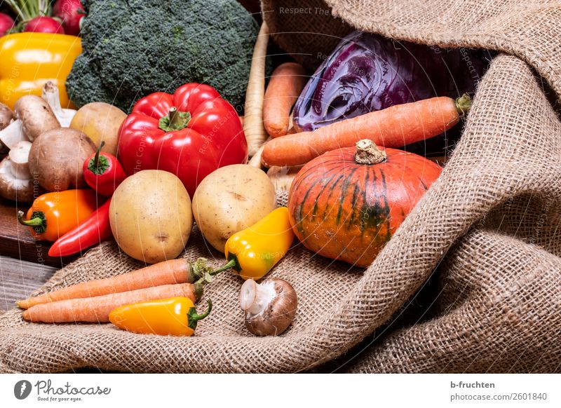 Gemüse Salat Salatbeilage Ernährung Bioprodukte Vegetarische Ernährung Gesunde Ernährung Herbst Sack wählen Essen frisch Gesundheit Vielfältig Vorrat Kartoffeln