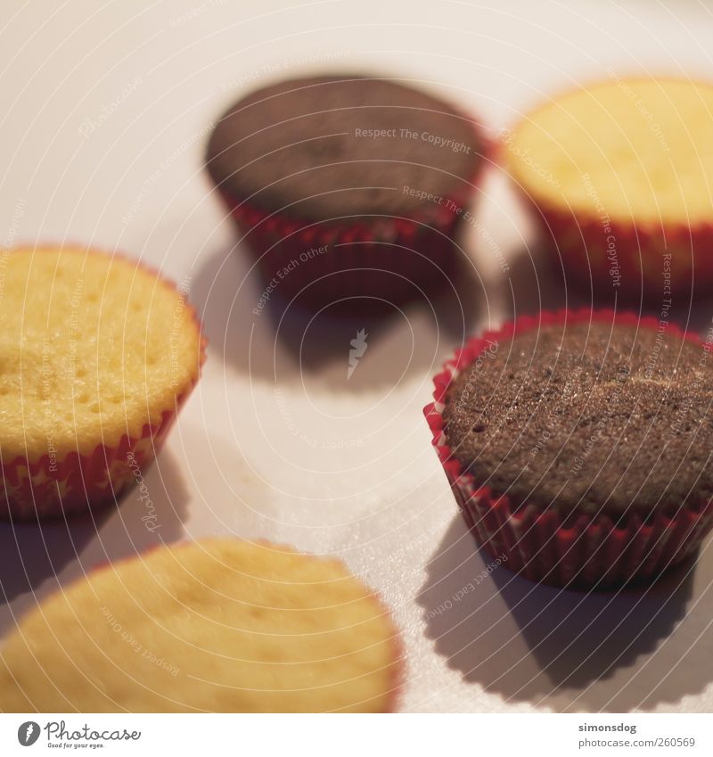 basic muffin Lebensmittel Teigwaren Backwaren Kuchen Dessert Süßwaren Ernährung Kaffeetrinken Fingerfood Duft lecker braun gelb rot Muffin Törtchen luftig