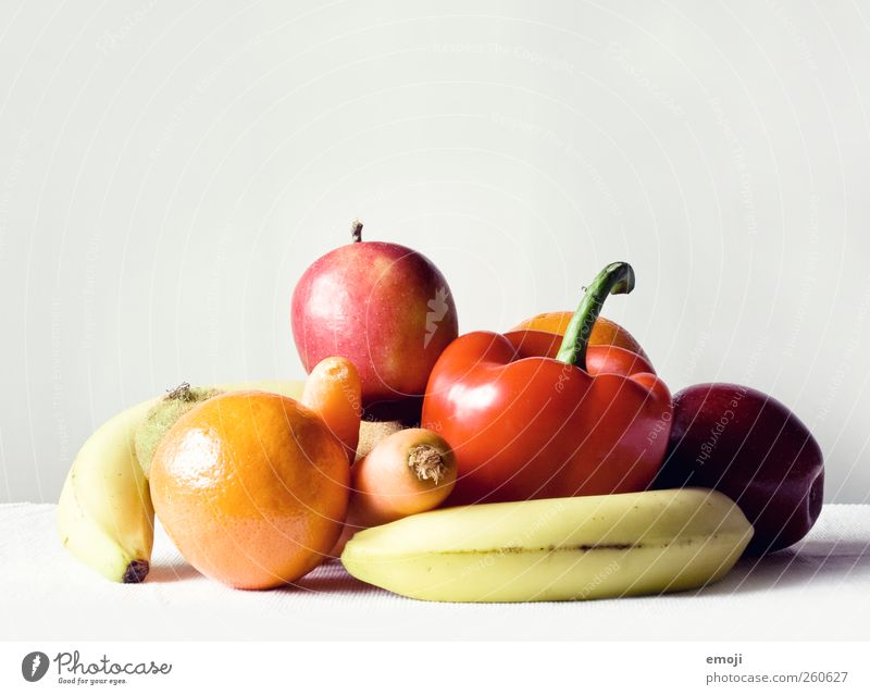 Stockobst Gemüse Frucht Bioprodukte Vegetarische Ernährung Diät frisch Gesundheit vitaminreich Vitamin mehrfarbig natürlich Foodfotografie Farbfoto