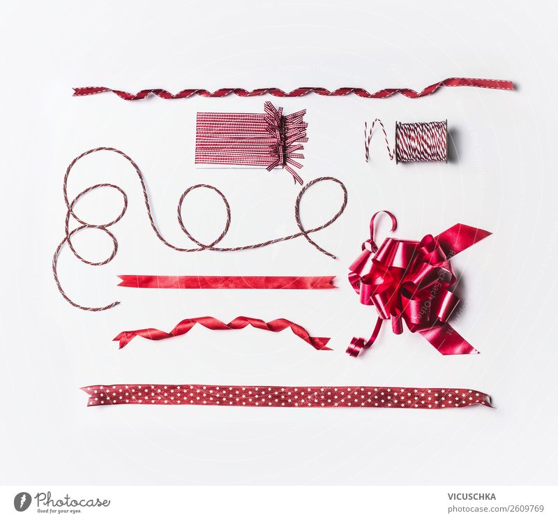 Rote Schleifen für Weihnachten kaufen Stil Design Dekoration & Verzierung Feste & Feiern Weihnachten & Advent Ornament trendy Tradition Hintergrundbild Satin