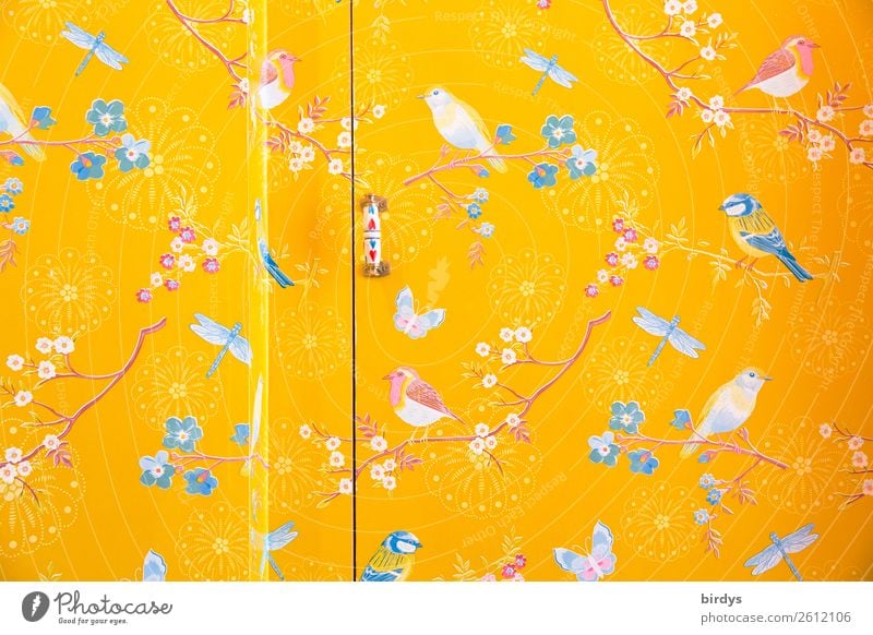 Wanddekoration fliegende Freunde Lifestyle Stil Design Häusliches Leben Innenarchitektur Dekoration & Verzierung Tapete Mauer Tür Vogel Schmetterling Libelle