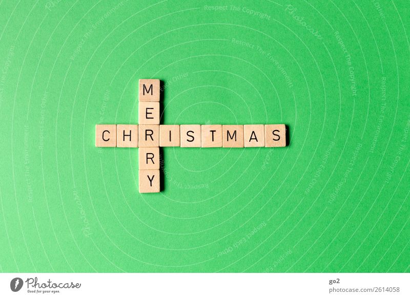 Merry Christmas auf Grün Freizeit & Hobby Spielen Brettspiel Weihnachten & Advent Dekoration & Verzierung Holz Schriftzeichen ästhetisch Fröhlichkeit grün