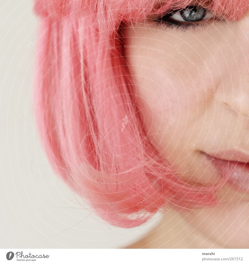 weil ich ein Mädchen... Stil Freude Mensch feminin Junge Frau Jugendliche Erwachsene Haut Kopf Haare & Frisuren Auge Mund 1 18-30 Jahre rosa Gefühle Stimmung