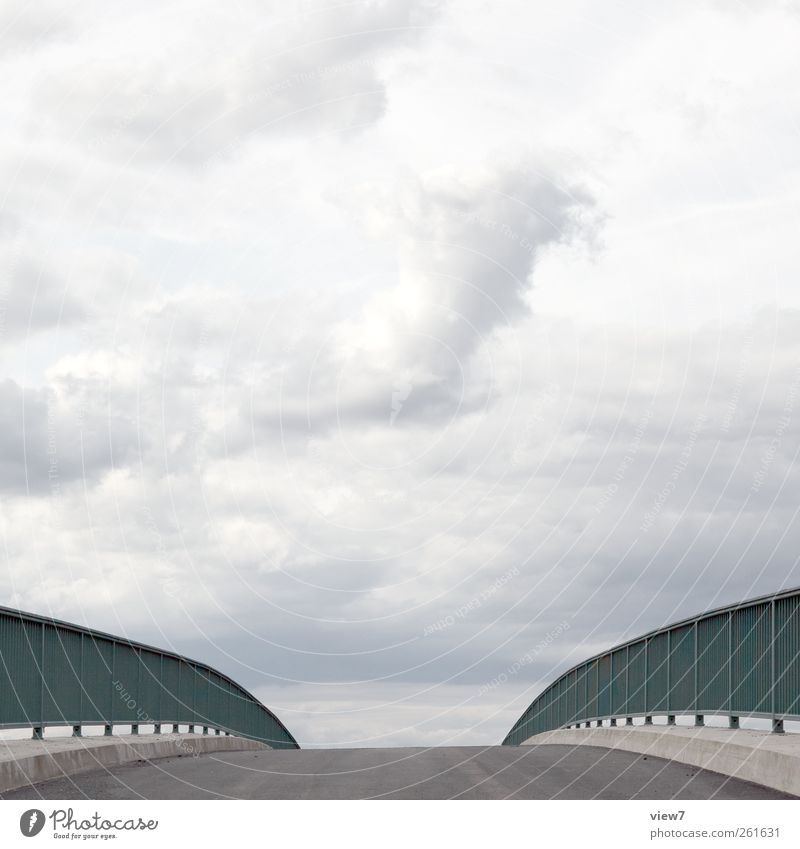 himmelwärts Natur Urelemente Himmel Wolken Klima Schönes Wetter Brücke Bauwerk Verkehrswege Straße Wege & Pfade Stein Beton Linie Streifen ästhetisch