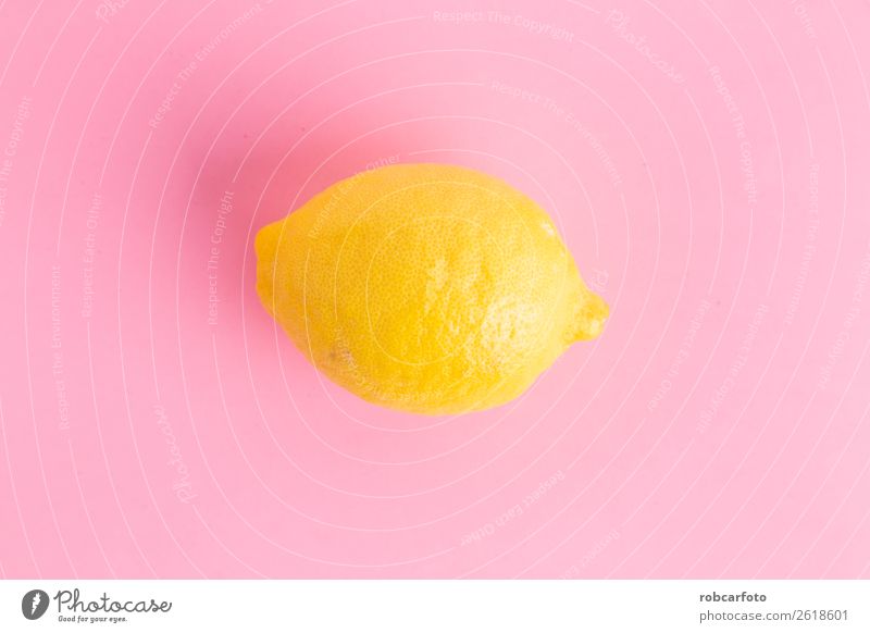 Zitrone in farbigem Hintergrund Frucht exotisch Sommer Natur Blatt frisch hell natürlich saftig blau gelb rosa weiß Farbe Kreativität vereinzelt Lebensmittel