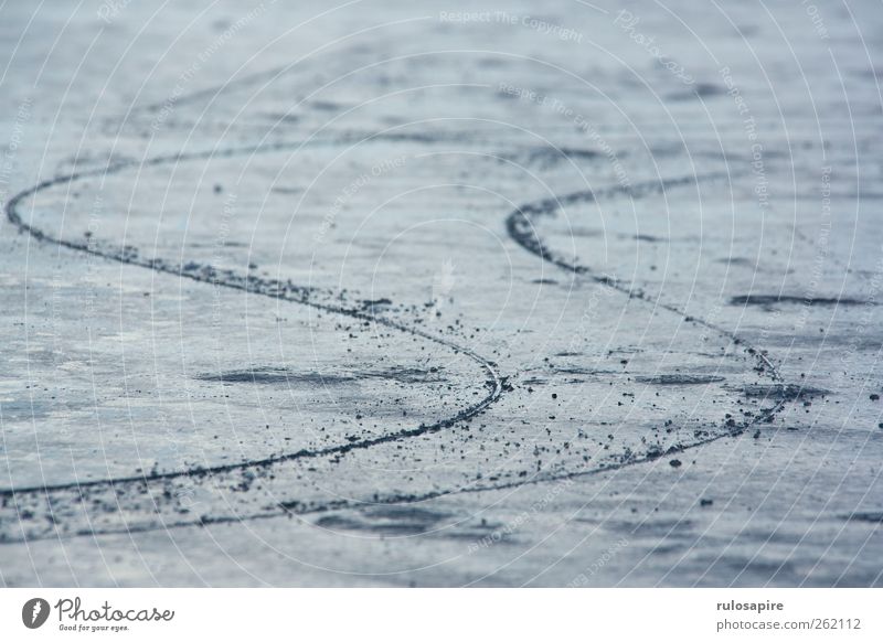 Spuren im Eis #2 Winter Wintersport Frost Küste Ostsee elegant blau grau Erfolg Willensstärke Genauigkeit Zufriedenheit kalt Klima Konzentration Präzision Sport