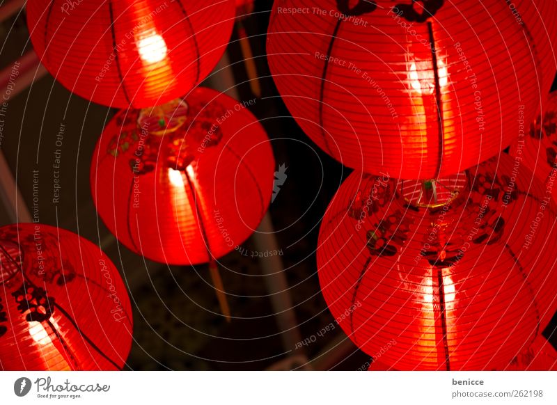 chinese new year Lampion Silvester u. Neujahr China Chinesisches Neujahrsfest Symbole & Metaphern rot Lampe Asien Feste & Feiern Menschenleer viele Beleuchtung