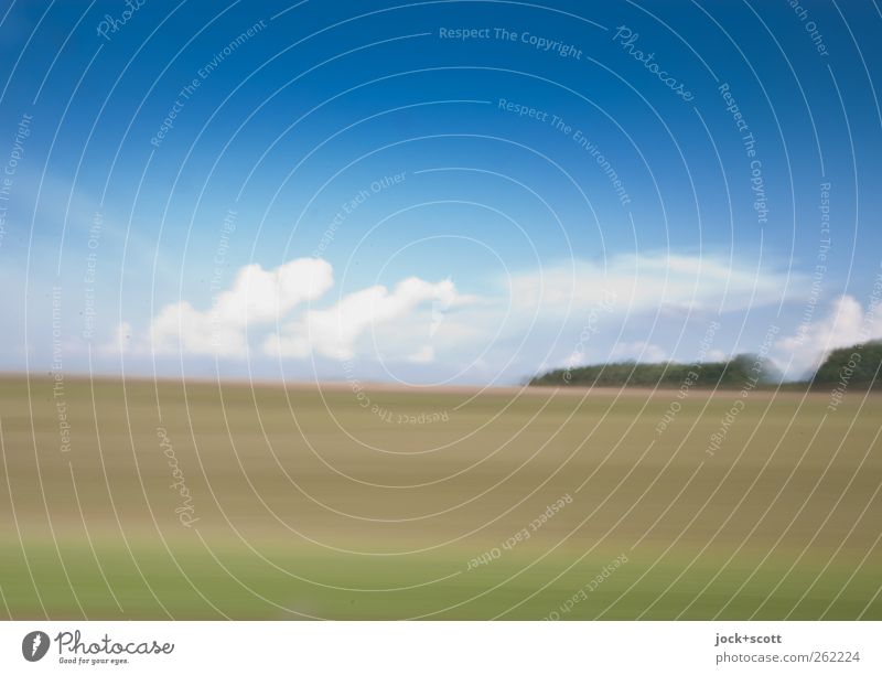Geschwindigkeit (v) gleich Weg (s) pro Zeit (t) Landschaft Wolken Horizont Sommer Schönes Wetter Feld Streifen Ferien & Urlaub & Reisen außergewöhnlich Ferne