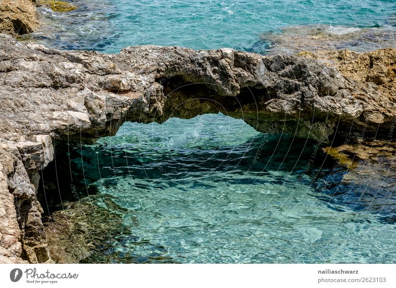 Am Strand Ferien & Urlaub & Reisen Sommer Umwelt Natur Landschaft Wasser Klima Schönes Wetter Wärme Felsen Küste Bucht Meer Insel Mittelmeer kalt natürlich