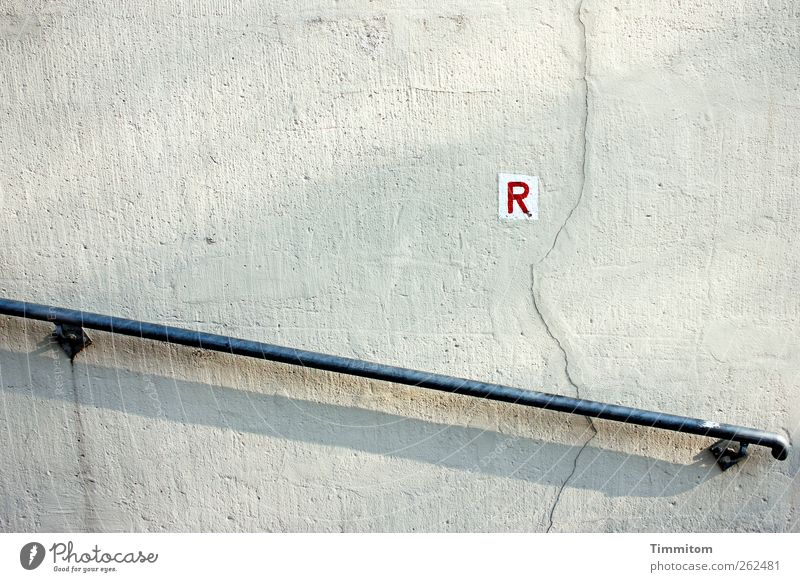 R wandern Heidelberg Mauer Wand Geländer Zeichen Schriftzeichen Schilder & Markierungen grau rot weiß Orientierung Klarheit unterstützend Farbfoto