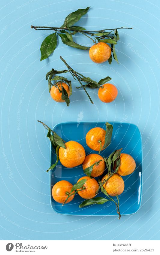 Frische Mandarinen in der Saison. Flache Verlegung. Lebensmittel Milcherzeugnisse Frucht Orange Vegetarische Ernährung Diät Saft Gesunde Ernährung Kunst frisch