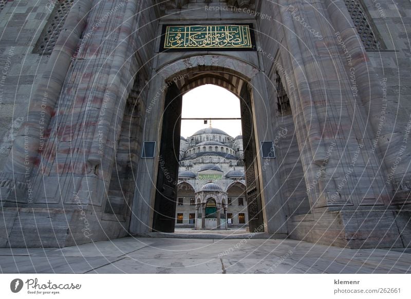 Großes Tor als Eingang zur Blauen Moschee, Istanbul Kunst Gebäude Architektur Ornament historisch blau gelb gold rot Religion & Glaube Tradition Truthahn