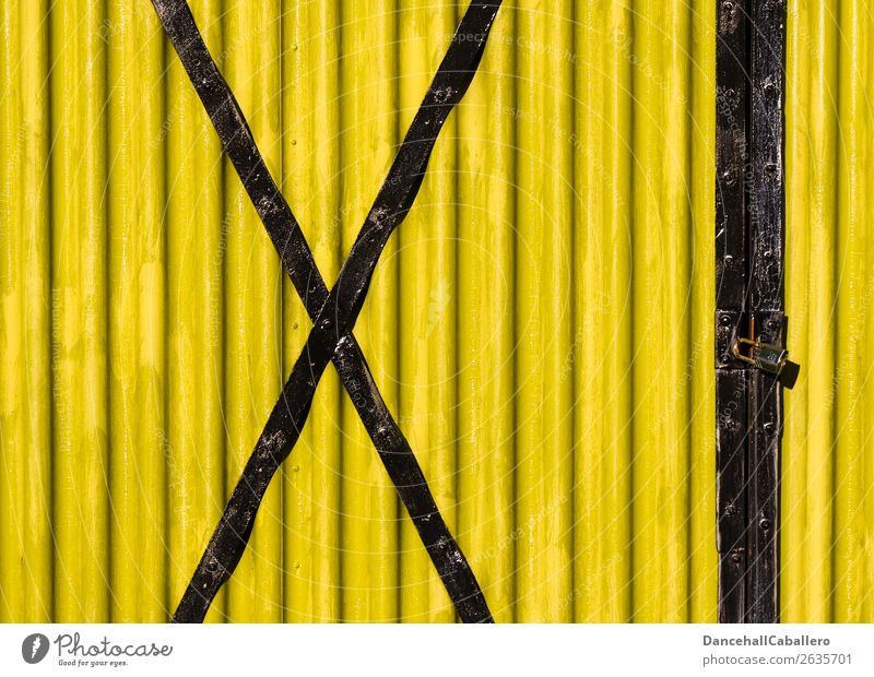 X l Industrie Metall Stahl Zeichen Ziffern & Zahlen eckig einfach retro gelb schwarz Farbe Perspektive Politik & Staat protestieren Symmetrie Zukunft Atommüll