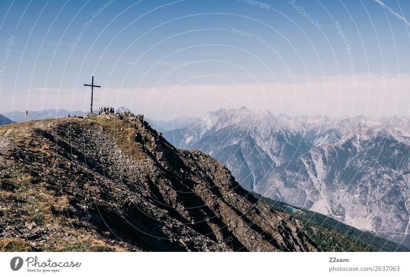 Kreuzjoch | Venet | Pitztaler Alpen Ausflug Abenteuer wandern Menschengruppe Natur Landschaft Sommer Schönes Wetter Berge u. Gebirge Gipfel gigantisch hoch