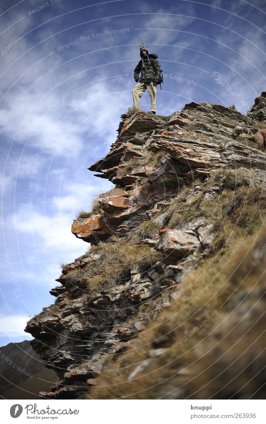 auf dem Weg zum Gipfel Leben Zufriedenheit Ferien & Urlaub & Reisen Ausflug Abenteuer Freiheit Expedition Berge u. Gebirge wandern Klettern Bergsteigen Mensch