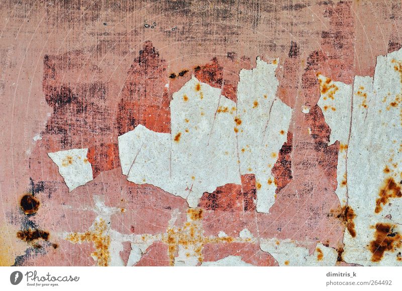 abgebrochene Lackoberfläche Industrie Metall Stahl Rost alt verblüht dreckig rosa Verkleidung bügeln Grunge Rust Hintergrund Konsistenz Oxidation Erosion