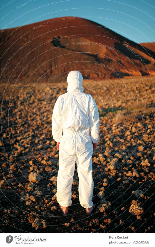 #AS# One Step Kunst Kunstwerk Gemälde ästhetisch Mars Marslandschaft Marsianer außerirdisch Außerirdischer Bekleidung Kostüm Astronaut Raumfahrt Pionier