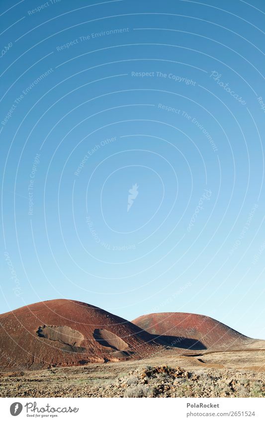 #AS# Vulkan in hoch Umwelt Natur Landschaft Schönes Wetter ästhetisch Fuerteventura Berge u. Gebirge Spanien steinig Blauer Himmel karg abstrakt Farbfoto