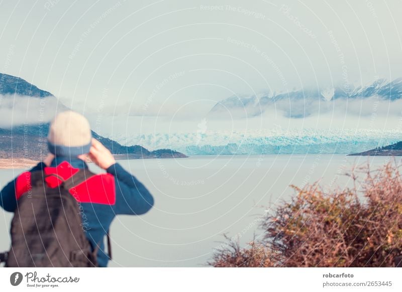 Der Perito Moreno Gletscher Tee Erholung Ferien & Urlaub & Reisen Tourismus Berge u. Gebirge Mensch Frau Erwachsene Mann Freundschaft Natur Landschaft Wolken