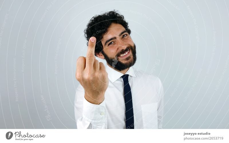 Hey du! böse Mittelfinger - ein lizenzfreies Stock Foto von Photocase