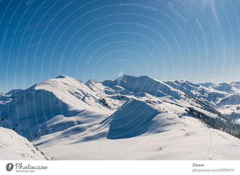 Winterpanorama | Tirol Natur Landschaft Himmel Schönes Wetter Schnee Alpen Berge u. Gebirge ästhetisch gigantisch hoch kalt nachhaltig natürlich blau Idylle
