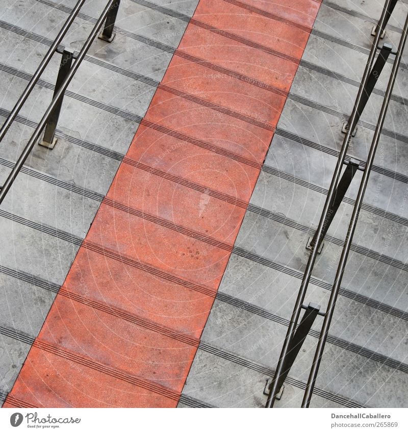 CA l red carpet Menschenleer Bauwerk Treppe Verkehrswege Fußgänger Wege & Pfade Stein Beton Metall Bekanntheit reich schön grau rot Reichtum Mittelpunkt