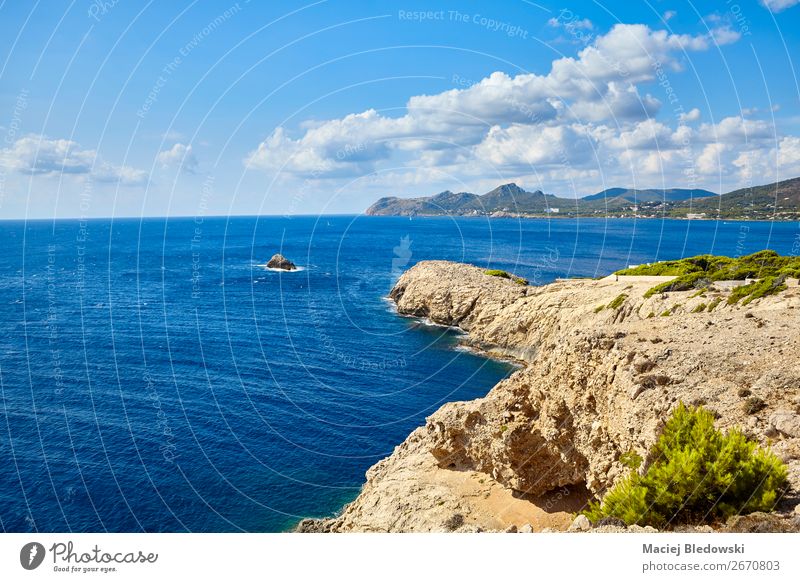 Malerische Landschaft der Region Capdepera, Mallorca. Ferien & Urlaub & Reisen Tourismus Ausflug Abenteuer Ferne Freiheit Sommer Meer Insel Wellen Natur Himmel