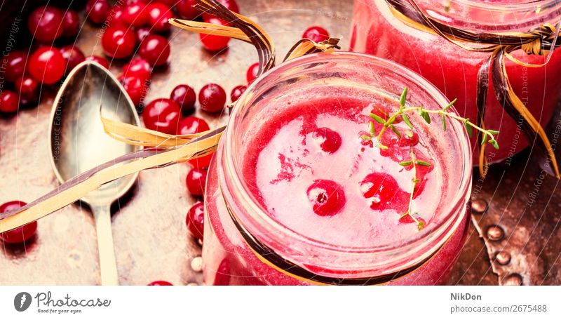 Beeren-Cranberry-Smoothie Preiselbeeren trinken Gesundheit Frucht süß Glas Saft Diät Erfrischung Sommer Getränk Cocktail Joghurt gemischt Vegetarier Dessert rot