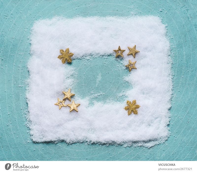 Schnee Rahmen mit Sterne on blauem Hintergrund kaufen Stil Design Winter Dekoration & Verzierung Party Veranstaltung Feste & Feiern Weihnachten & Advent trendy