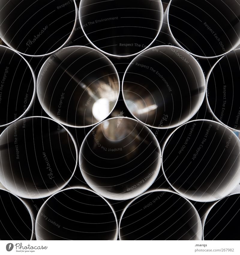 Pipes Industrie Baustelle Kunststoff viele schwarz Perspektive Röhren Abflussrohr Trinkhalm Grafik u. Illustration Hintergrundbild Farbfoto Nahaufnahme abstrakt