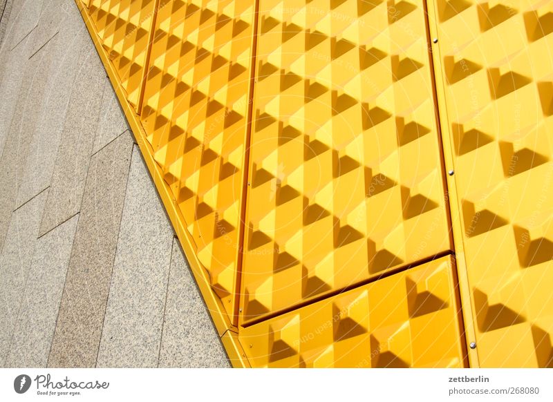 Philharmonische Fassade Stadt Stadtzentrum Haus Bauwerk Gebäude Architektur Mauer Wand Sehenswürdigkeit Wahrzeichen Denkmal gut Berliner Philharmonie gelb Gold